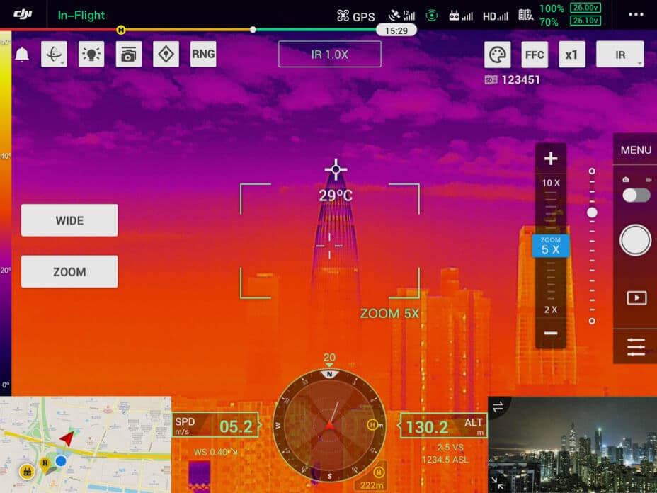 Matrice 300 RTK Thermal camera view