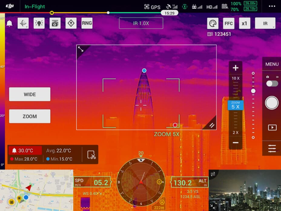 Matrice 300 RTK Thermal camera view