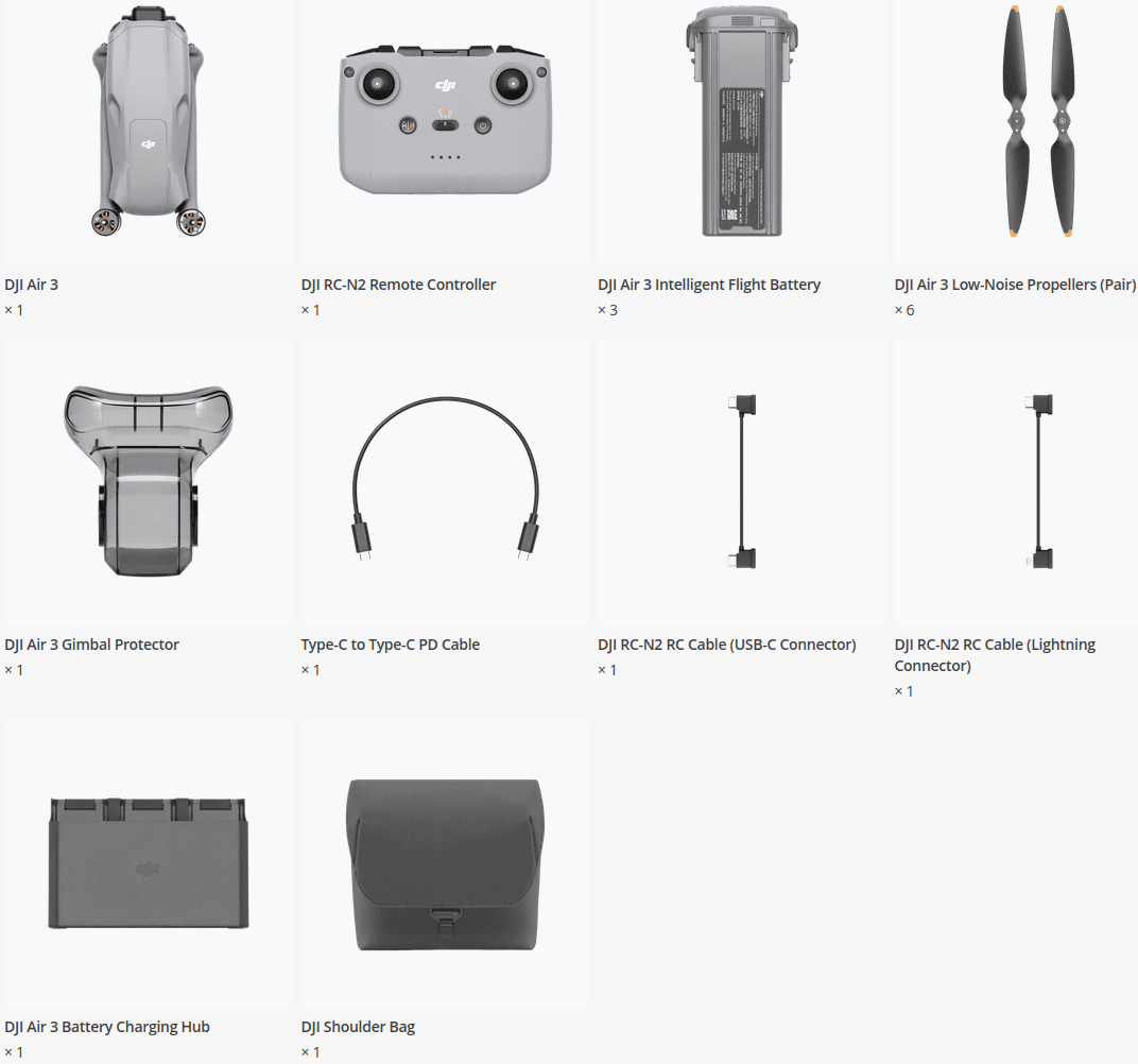 DJI Air 3 whats in the box