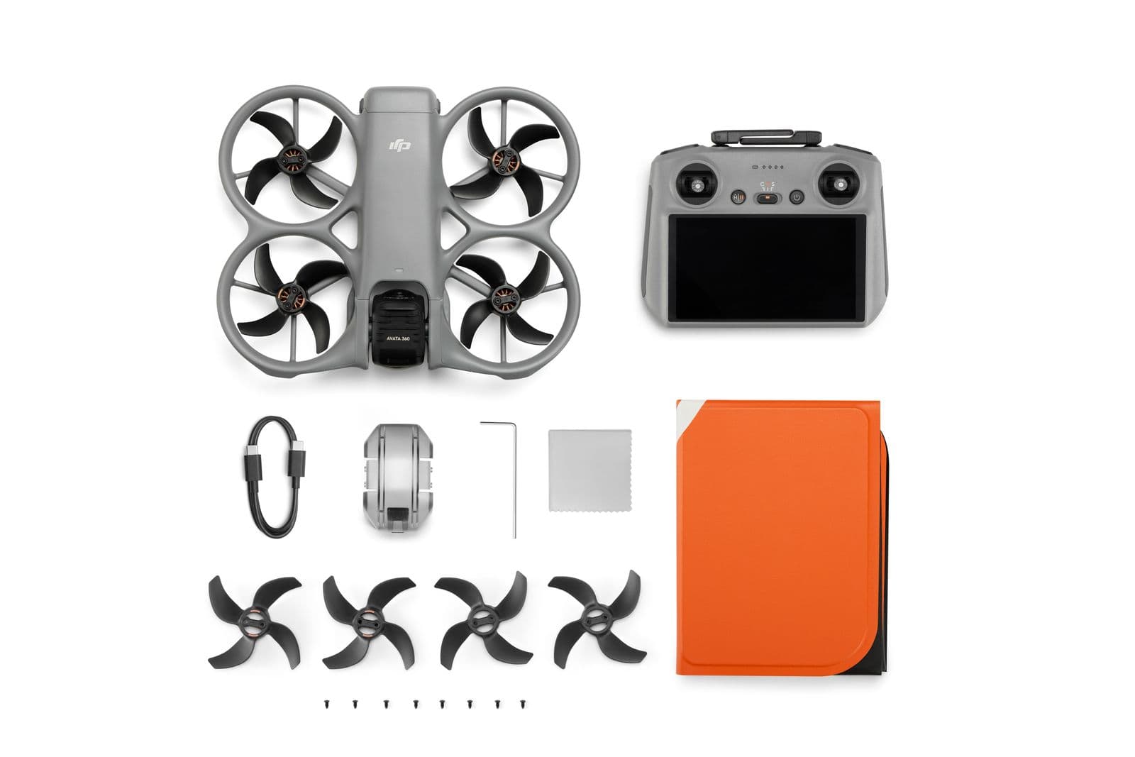 Bilden visar innehållslistan för DJI Avata 360 (DJI RC 2).