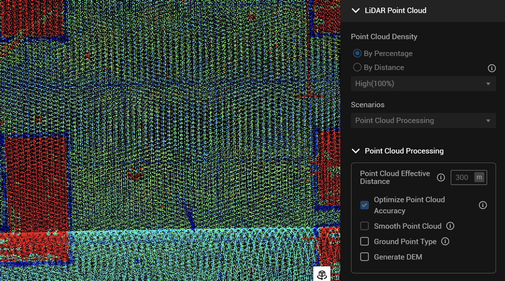 LiDAR punktmolnsdensitet