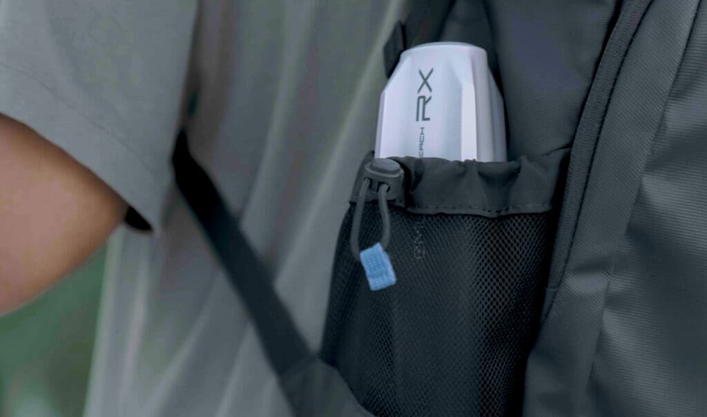 the Reach RX RTK gnss receiver in a pocket