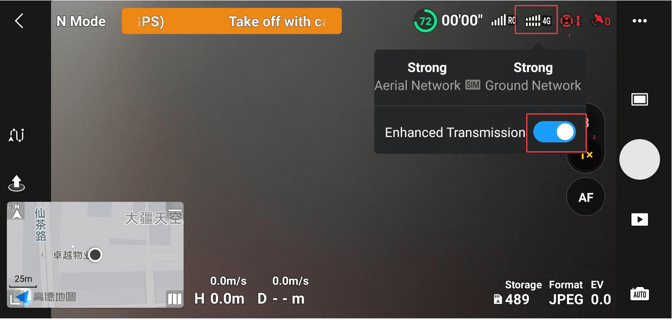 Aktivera Enhanced Transmission i DJI Fly - DJI Cellular Dongle